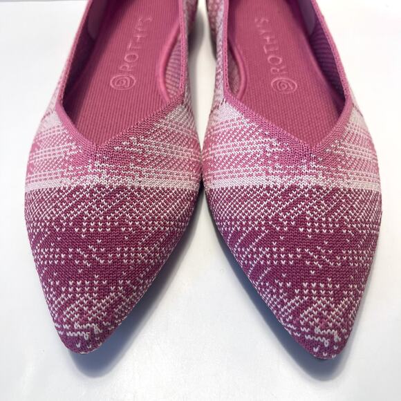 ROTHY'S NWOT Rare Breast Cancer Plaid Pointed Flats in Pink Size 11.5 - Picture 4 of 12